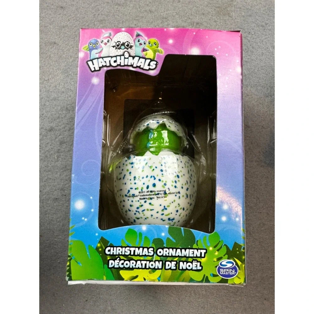 Hatchimals Green  with Blue and White Speckled Egg Christmas Ornament NEW IN BOX